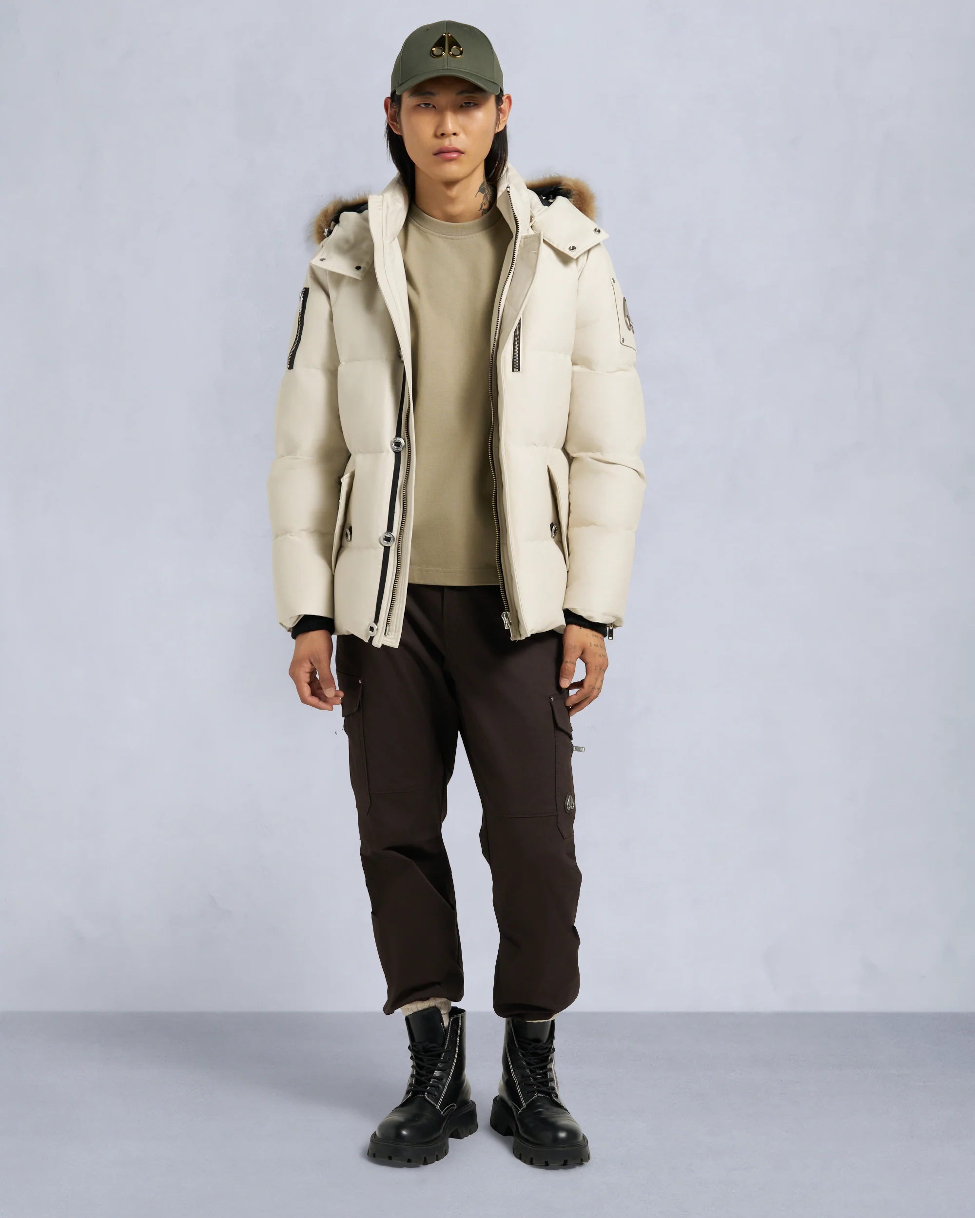 ORIGINAL SHEARLING TRIM 3Q JACKET-ALABASTER/BRONZE
