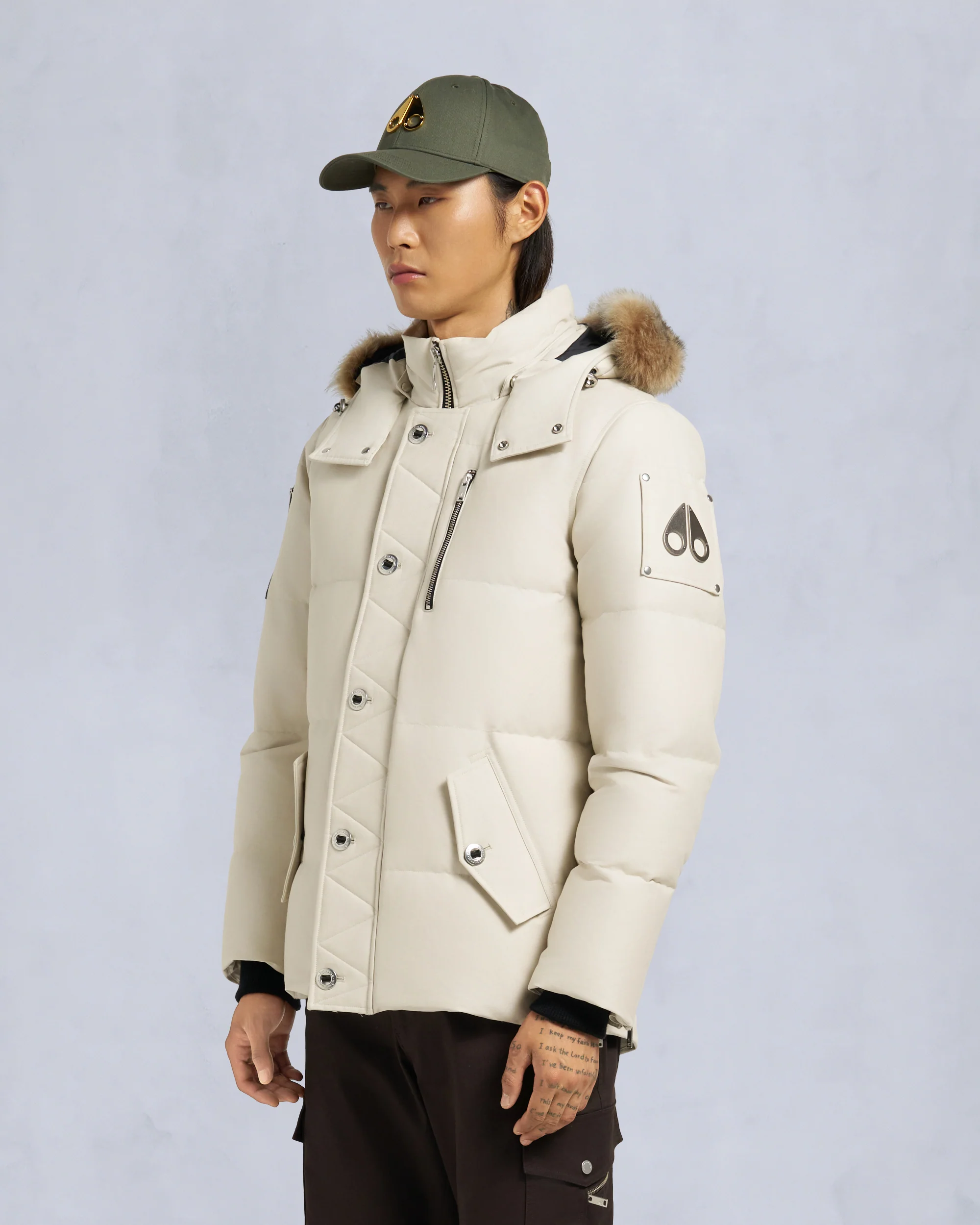 ORIGINAL SHEARLING TRIM 3Q JACKET-ALABASTER/BRONZE - Image 2