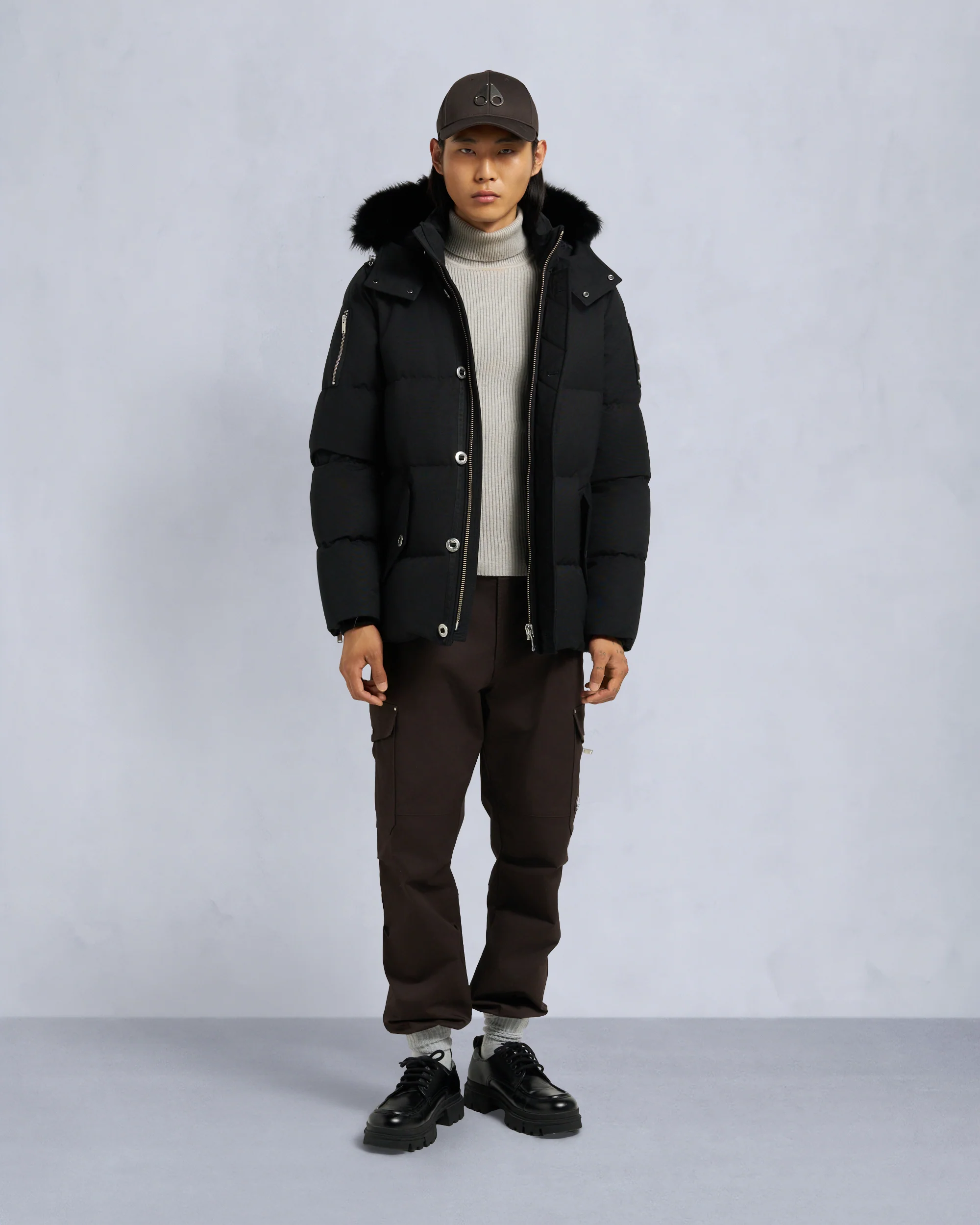 ORIGINAL SHEARLING TRIM 3Q JACKET-BLACK/BLACK