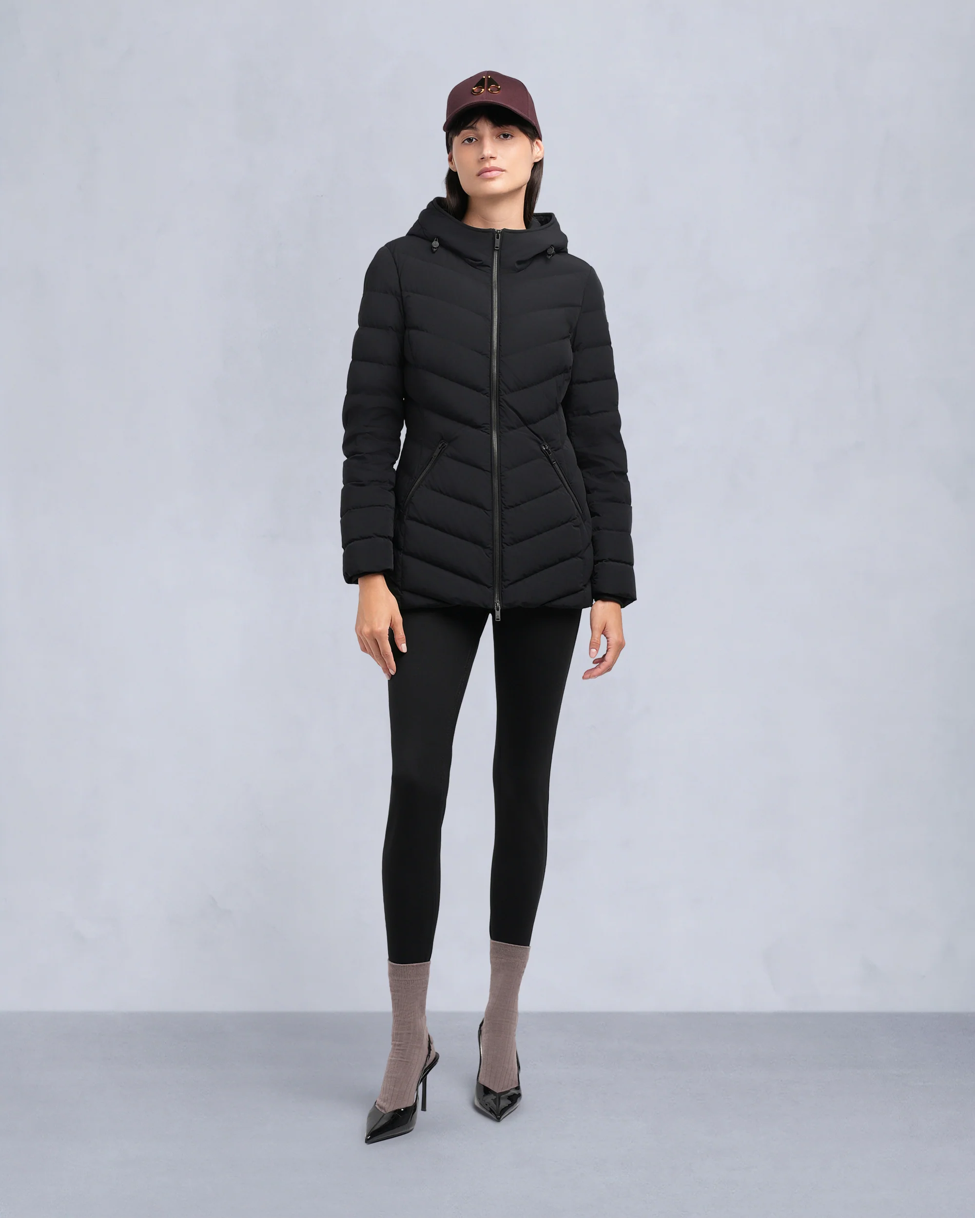 ROSELAWN SHEARLING TRIM JACKET-BLACK/BLACK - Image 5