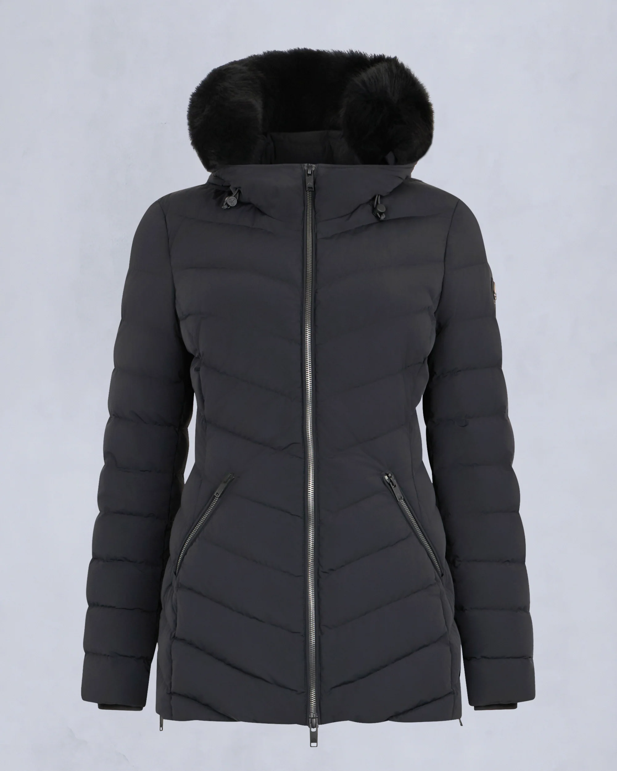 ROSELAWN SHEARLING TRIM JACKET-BLACK/BLACK - Image 8