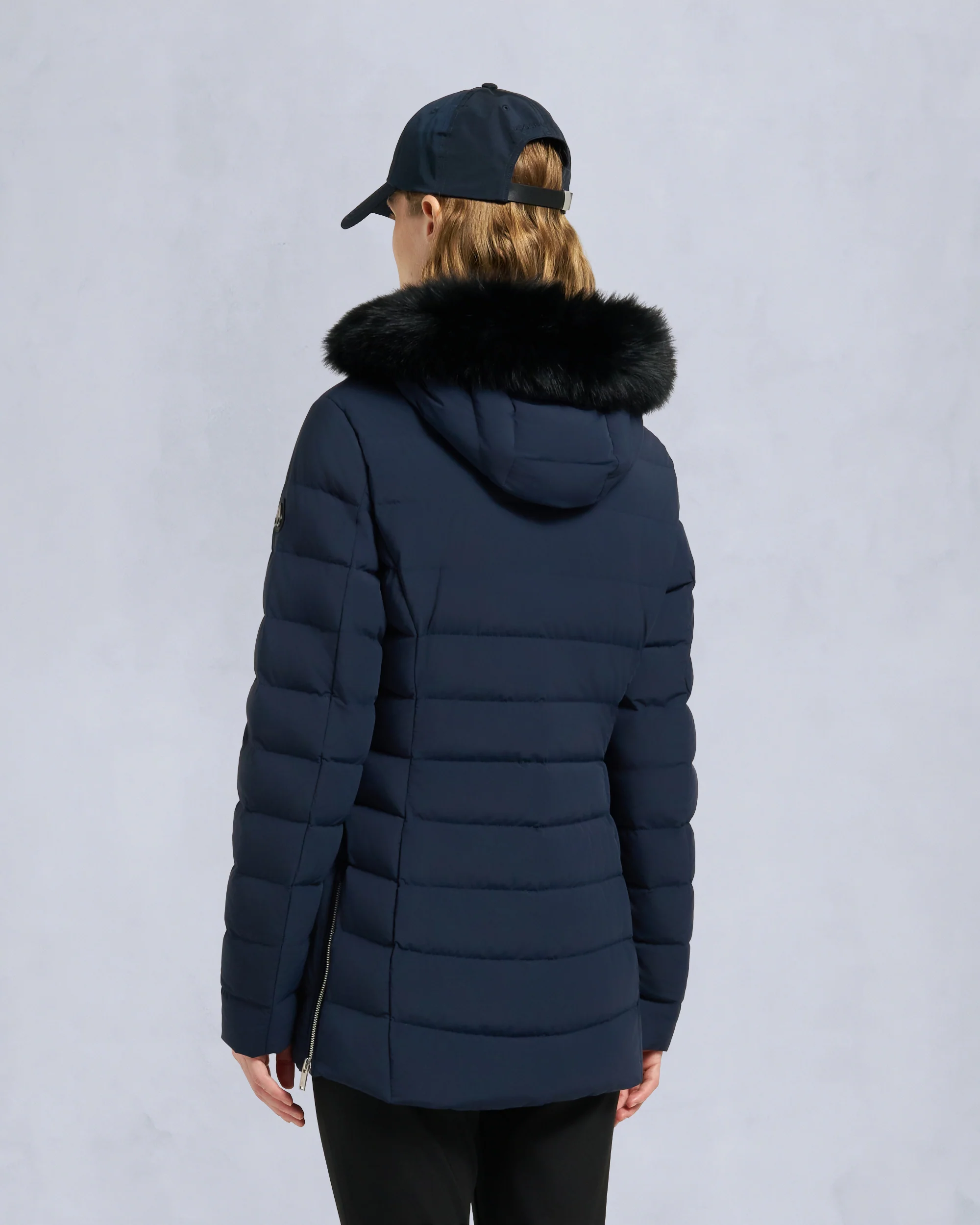 ROSELAWN SHEARLING TRIM JACKET-NAVY/BLACK - Image 3