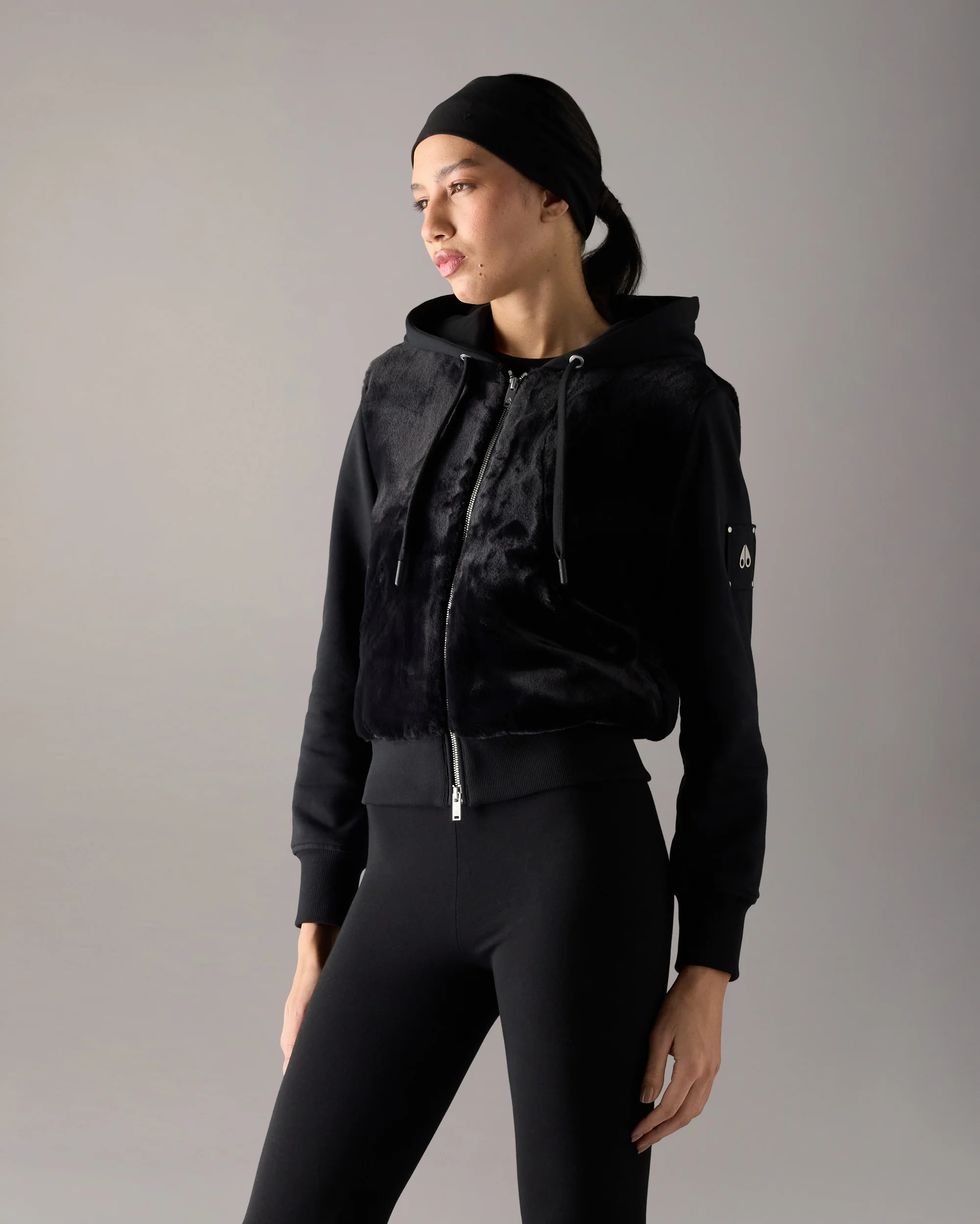 ROSLYN BUNNY HOODIE-BLACK - Image 2