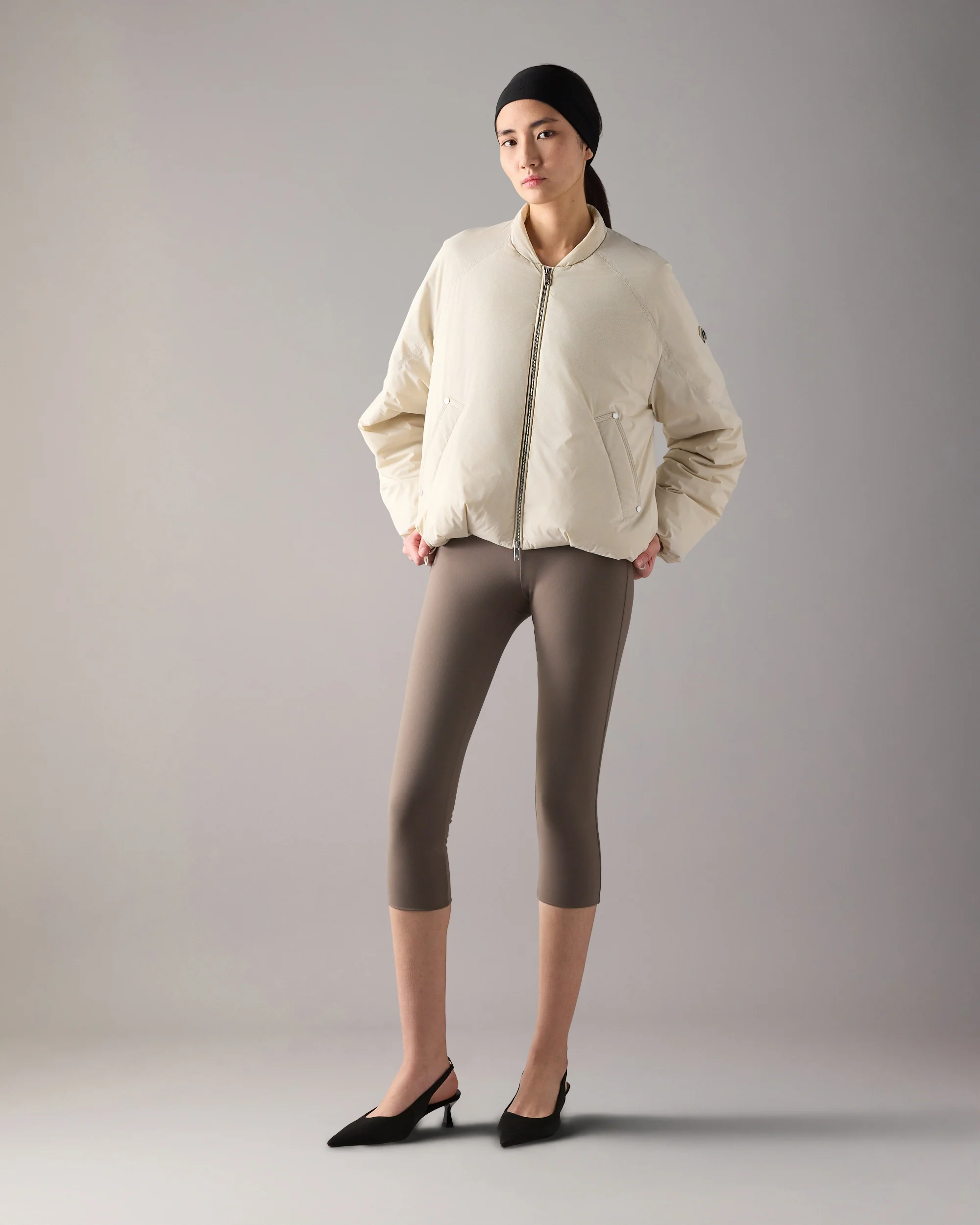 TEGAN DOWN BOMBER JACKET-ALABASTER - Image 5