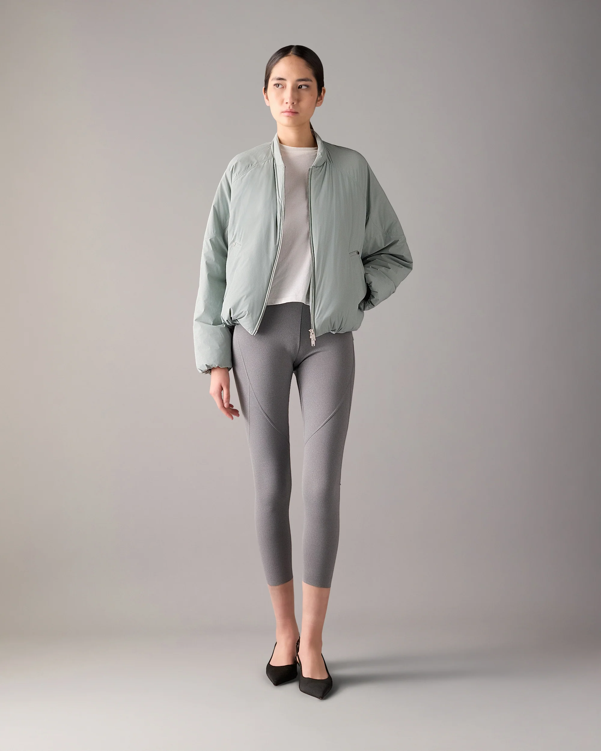 TEGAN DOWN BOMBER JACKET-DUSTY JADE/DUSTY JADE - Image 5