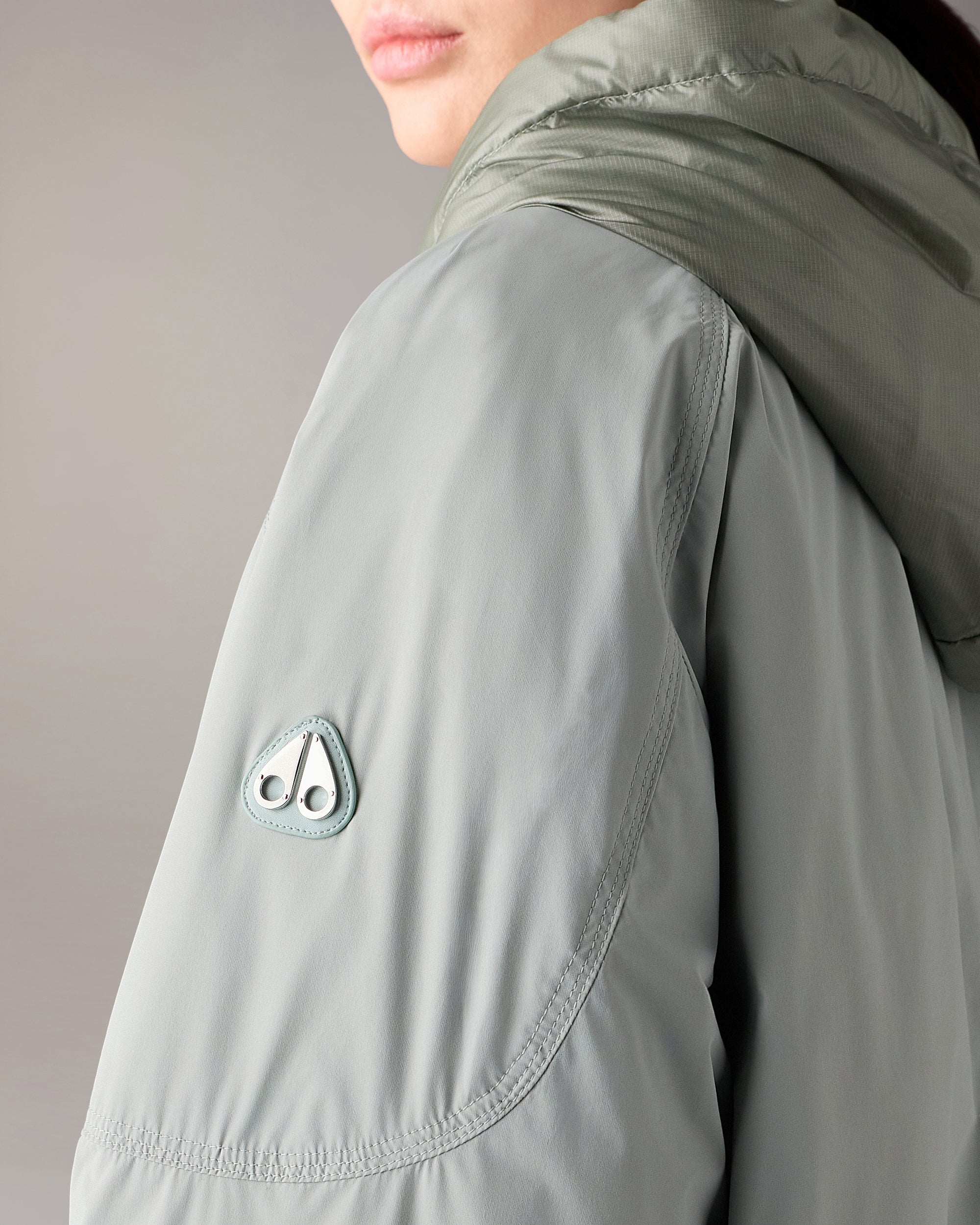 TEGAN DOWN BOMBER JACKET-DUSTY JADE/DUSTY JADE - Image 6