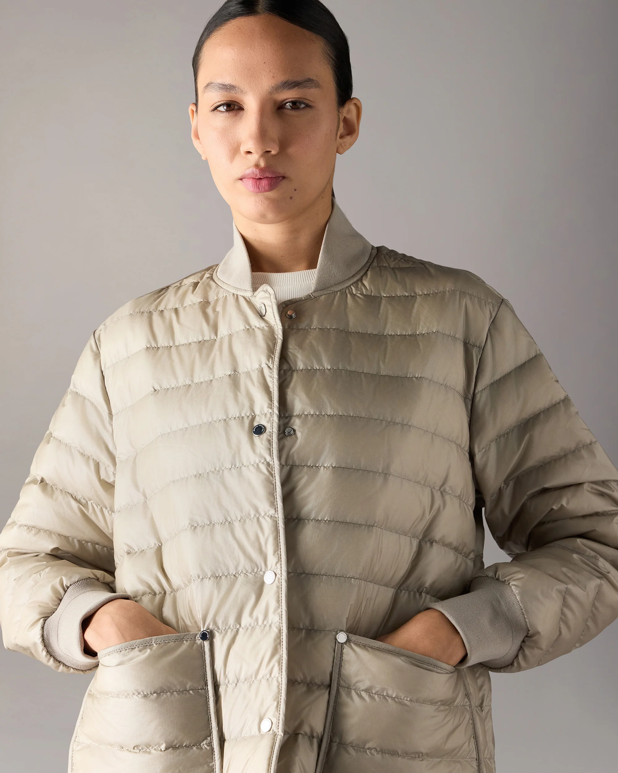 TRANSIT LIGHTWEIGHT DOWN BOMBER JACKET-ALABASTER - Image 6