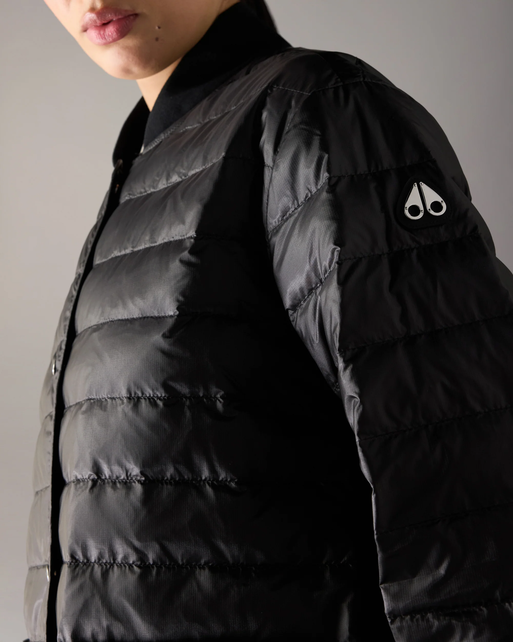 TRANSIT LIGHTWEIGHT DOWN BOMBER JACKET-BLACK - Image 6